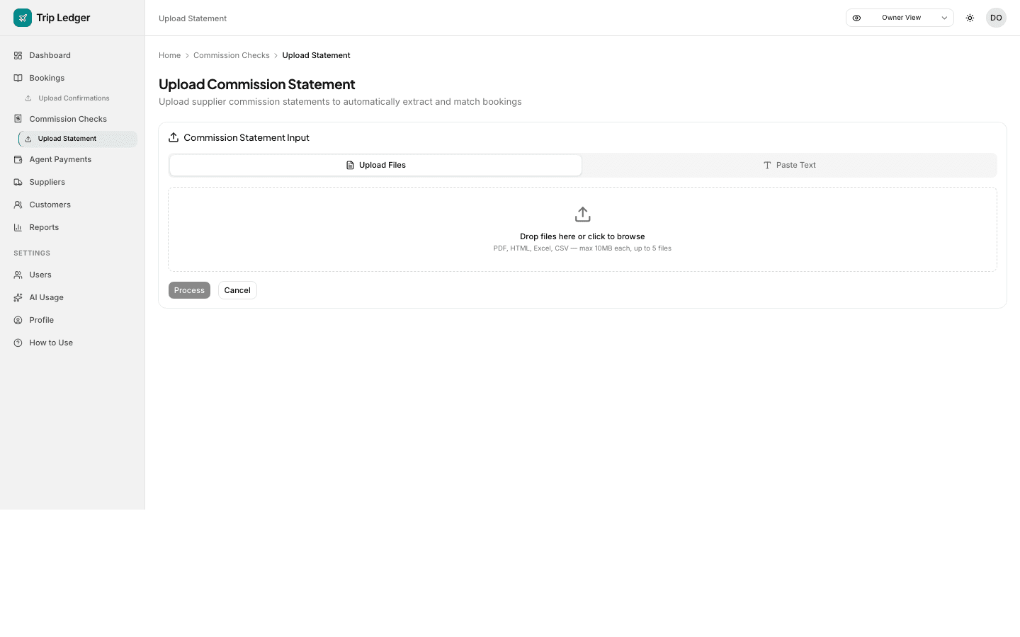 AI commission statement extraction showing extracted line items